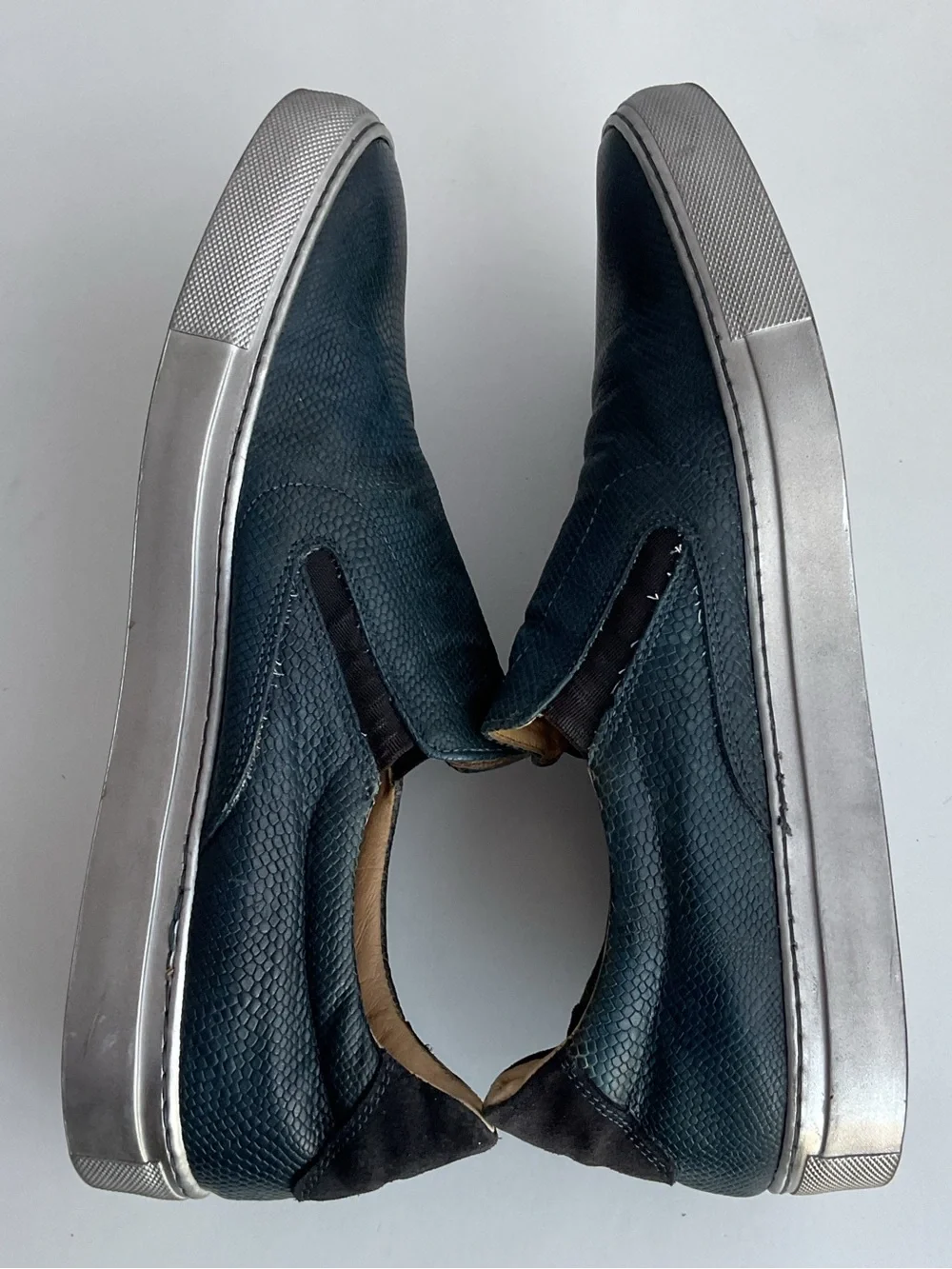 Robert Graham ROLO 2 Blue Snake Embossed Leather Silver Sole Shoes Men’s Sz 10.5